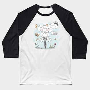 Elephant Riding Bicycle Baseball T-Shirt